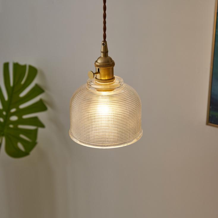LED North European Simple Retro Brass Pendant Light