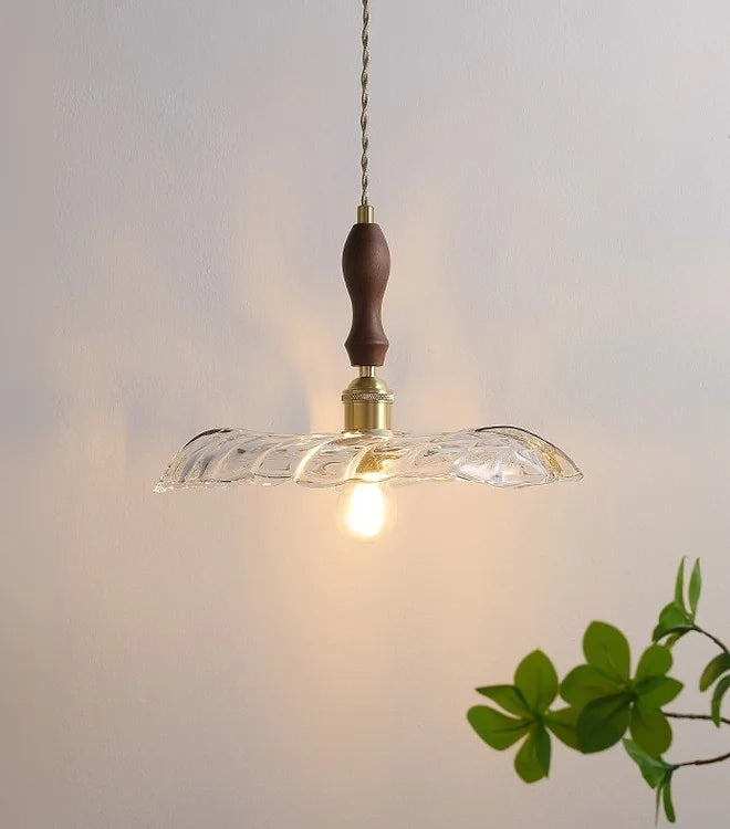 LED Leaf Design Creative Glass Pendant Light