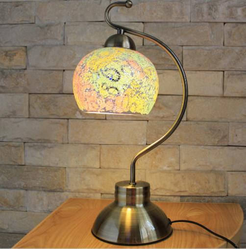 Mediterranean LED Glass Table Lamp for Bedroom Study Room