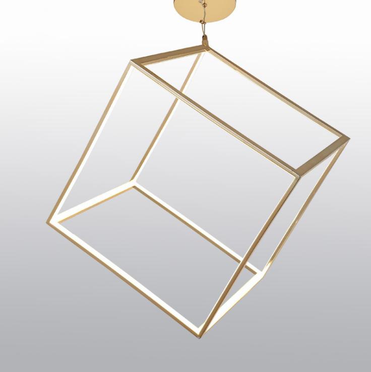 LED Cubic Frame Modern Pendant Light