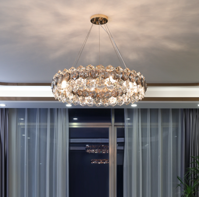 LED Crystal Modern Chandelier Round Pendant Light