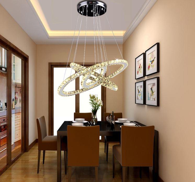 Crystal LED Stainless Steel Chandelier