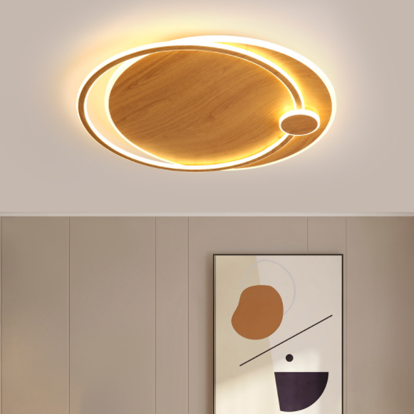 LED Japanese Style Simple Wooden Color Modern Ceiling Light