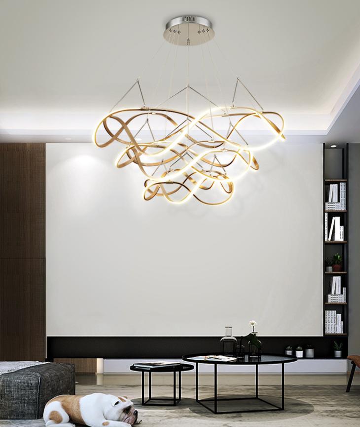 LED Spiral Ring Ceiling Pendant Light