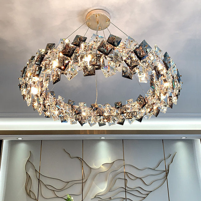 LED Modern Crystal Ring Pendant Light