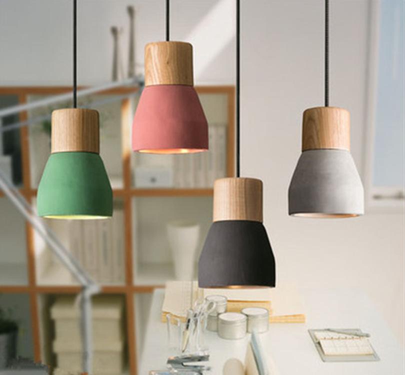 Simple LED Cement Pendant for Bar Restaurant Dining Room