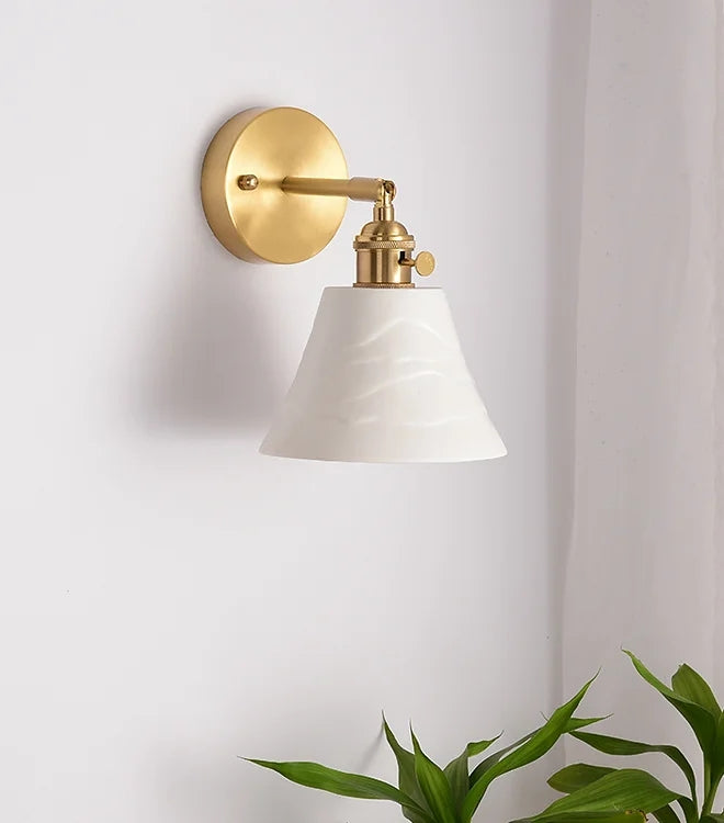 LED Japanese Style Modern Brass Wall Light