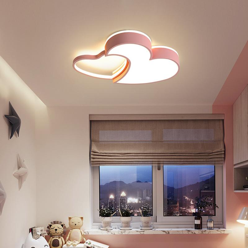 Acrylic LED Double Heart Ceiling Light for Children Room