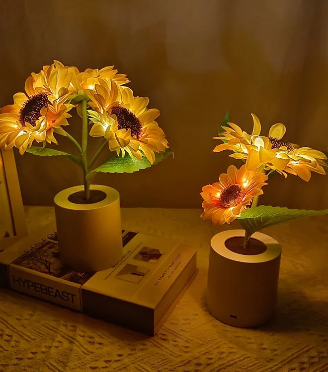LED Sunflower Bedside Table Lamp