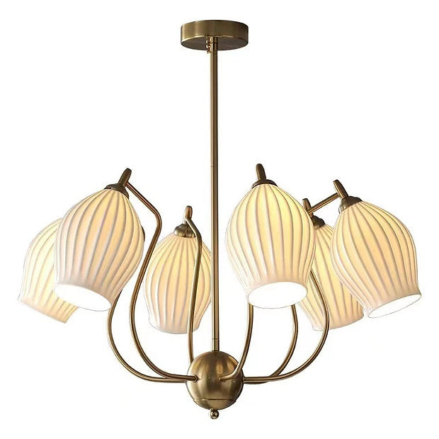 LED French Style Ceramics Retro Pendant Light