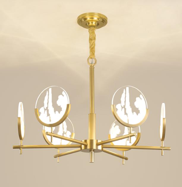 LED Chinese Style Brass Pendant Light