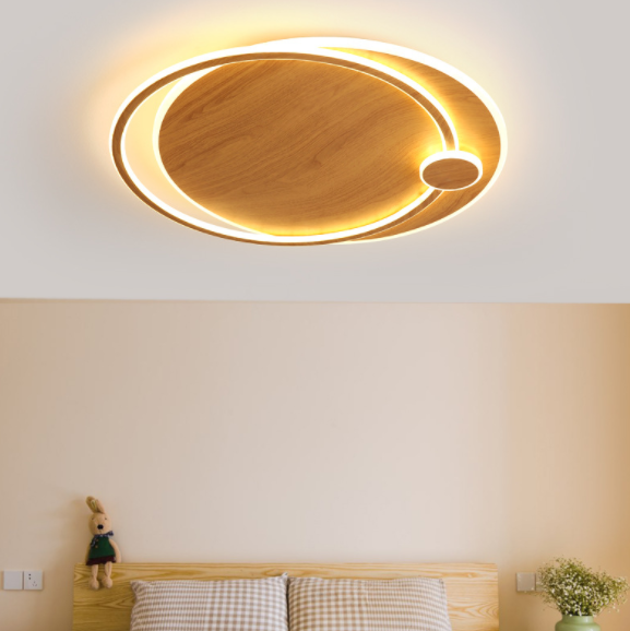 LED Japanese Style Simple Wooden Color Modern Ceiling Light