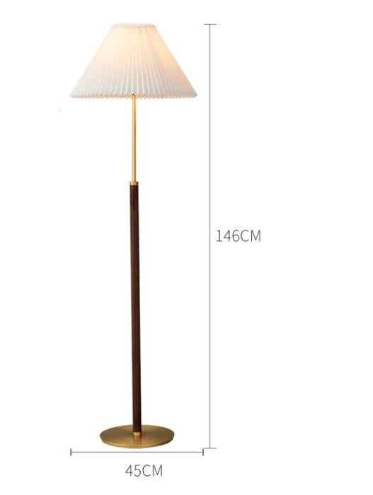 LED Copper Wood Cloth Floor Table Lamp