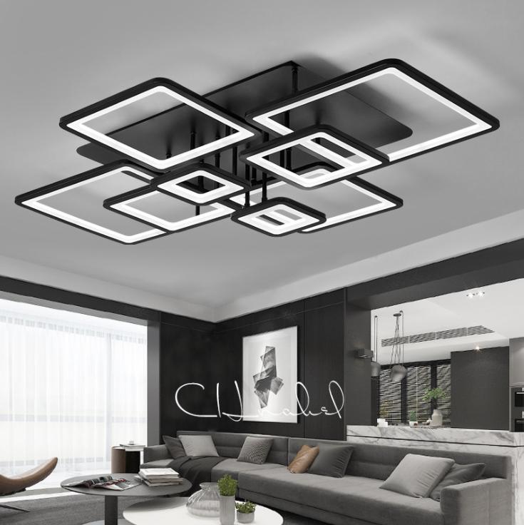 LED Modern Black & White Living Room Ceiling Light