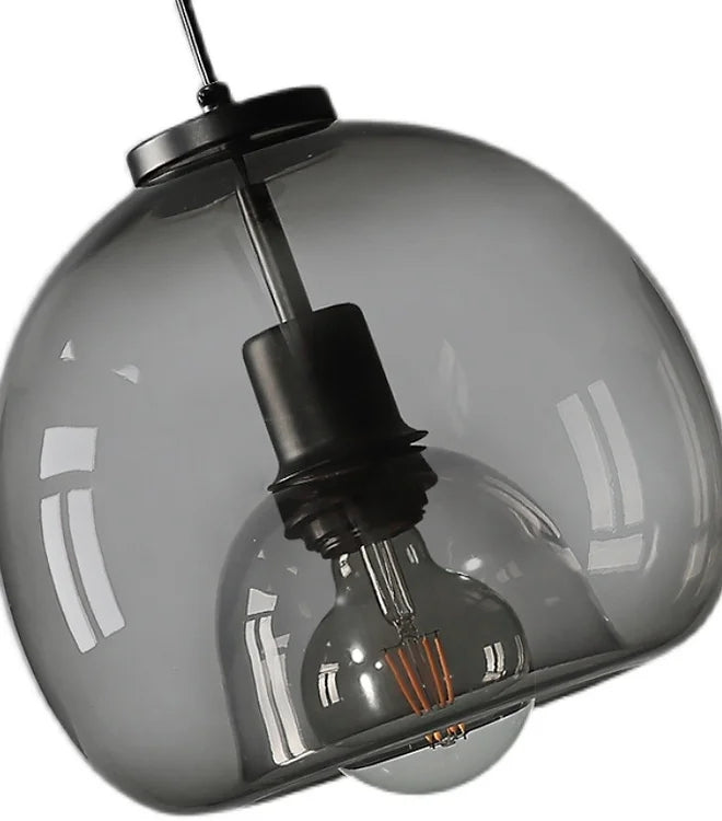 LED Simple Modern Creative Ash Grey Glass Pendant Light