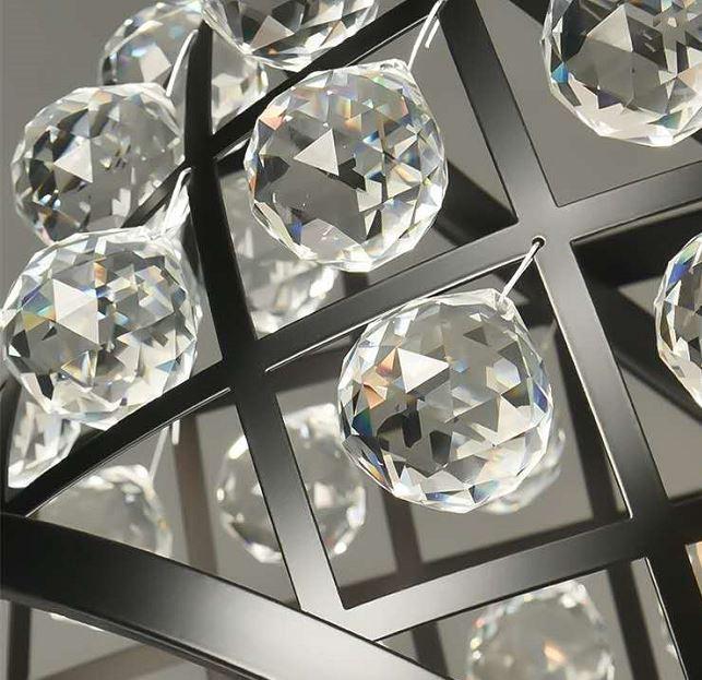 American Style Crystal LED Pendant Light Chandelier - Black