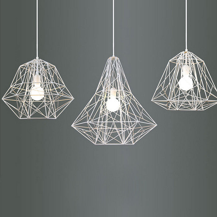 White Diamond Wire Cage Pendant Light - Catalogue.com.sg