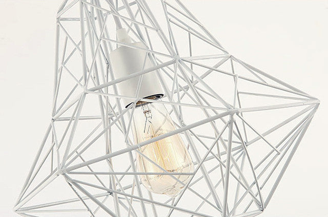 White Diamond Wire Cage Pendant Light - Catalogue.com.sg