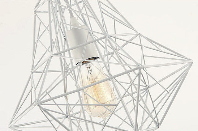 White Diamond Wire Cage Pendant Light - Catalogue.com.sg