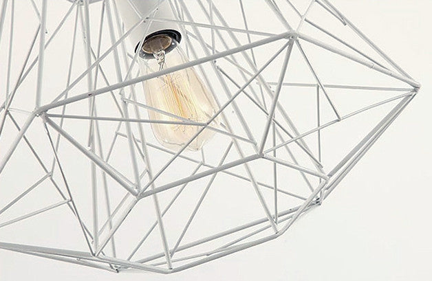 White Diamond Wire Cage Pendant Light - Catalogue.com.sg